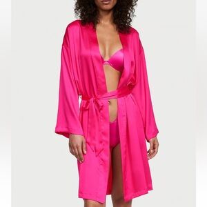 Victoria’s Secret hot pink satin robe